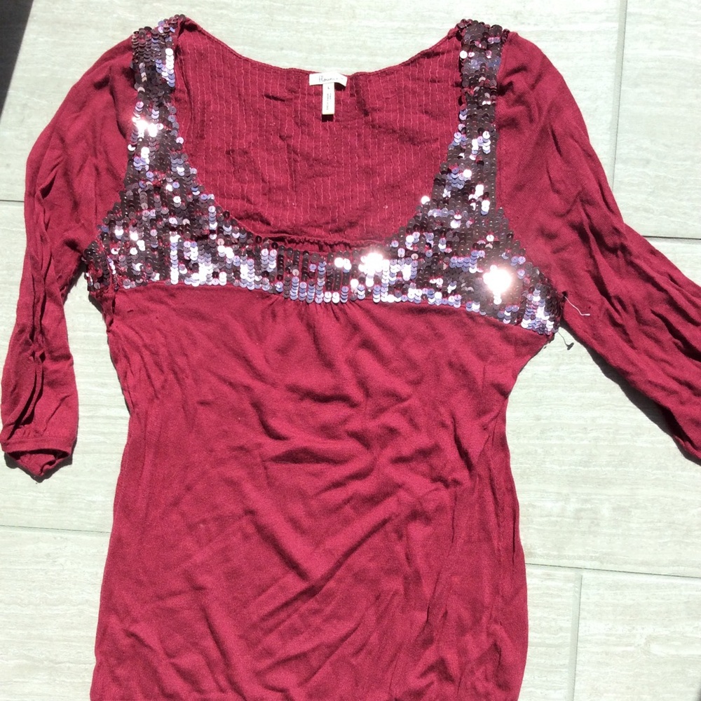 FLOUNCE sequin top